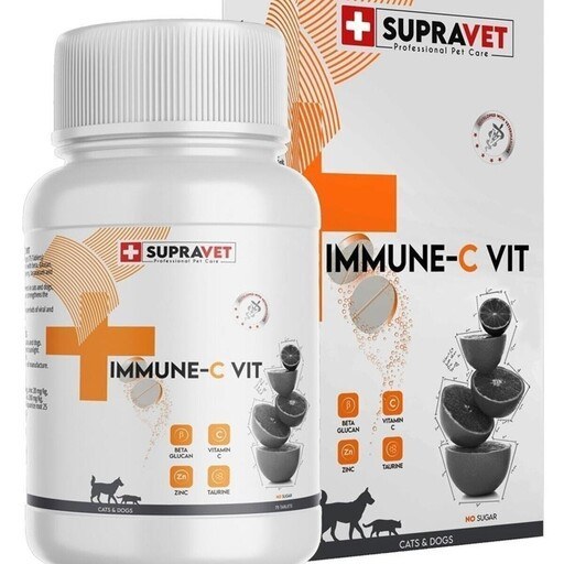 قرص ایمنی ویتامین سی immune-c vit مخصوص سگ و گربه برند سوپراوت supravet ساخت ترکیه