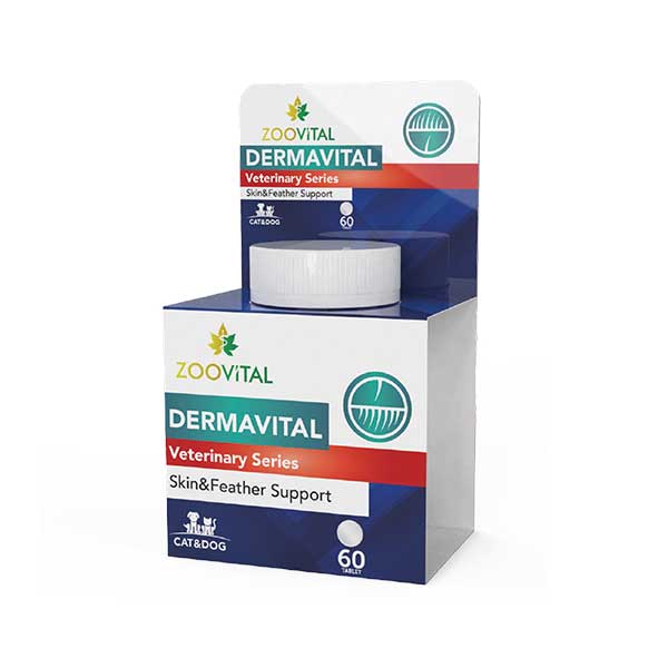 قرص تقویت پوست و مو dermavital مخصوص سگ و گربه برند زوویتال zoovital ساخت ترکیه