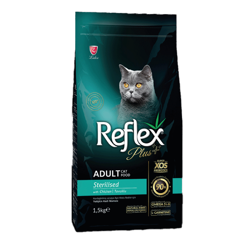 غذای خشک گربه عقیم شده با طعم مرغ رفلکس پلاس Reflex Plus Sterilised with Chicken وزن 1.5 کیلوگرم